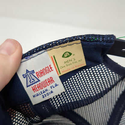 Hogle Zoo Snapback Mesh Back Trucker Hat Blue OSFA Adjustable Triangle