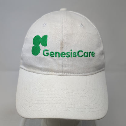 Genesis Care Strapback Baseball Cap White OS Adjustable Embroidered Hit Wear