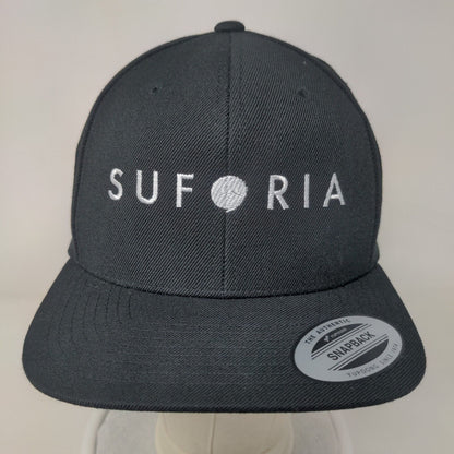 Suforia Snapback Hat Black One Size Embroidered 6 Panel Yupoong