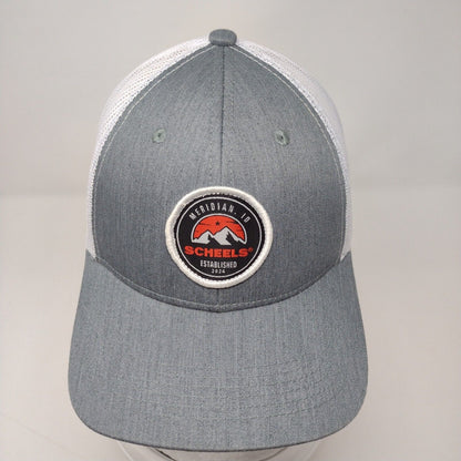 Scheels Meridian ID Patch Snapback Trucker Hat Gray OSFM Mesh Back