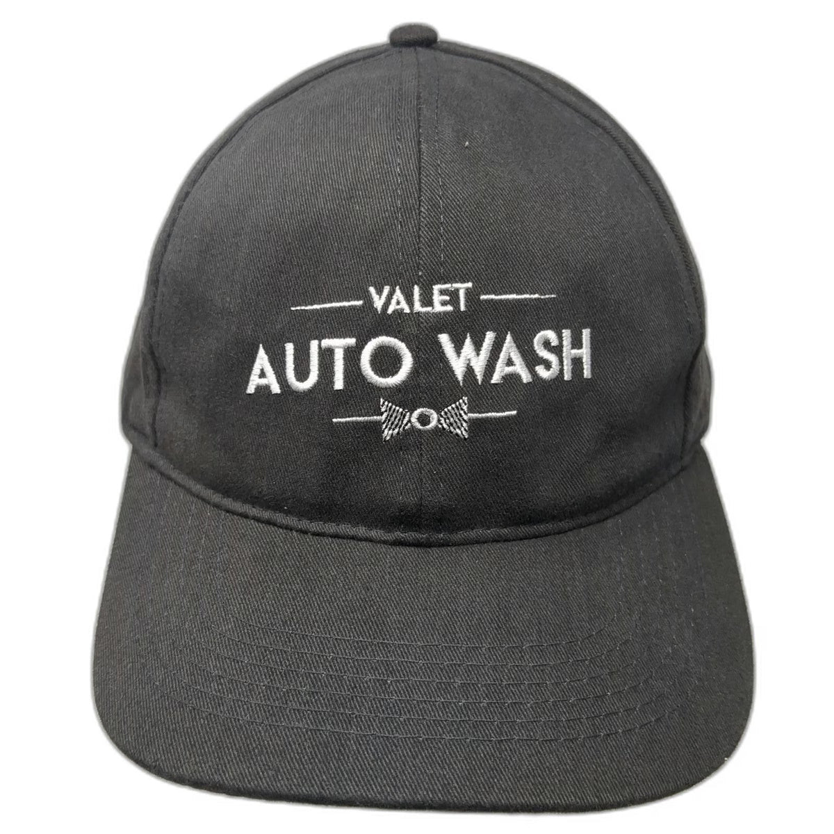 Robbi Baseball Cap Gray One Size Valet Auto Wash Strapback Bow Tie Logo Hat