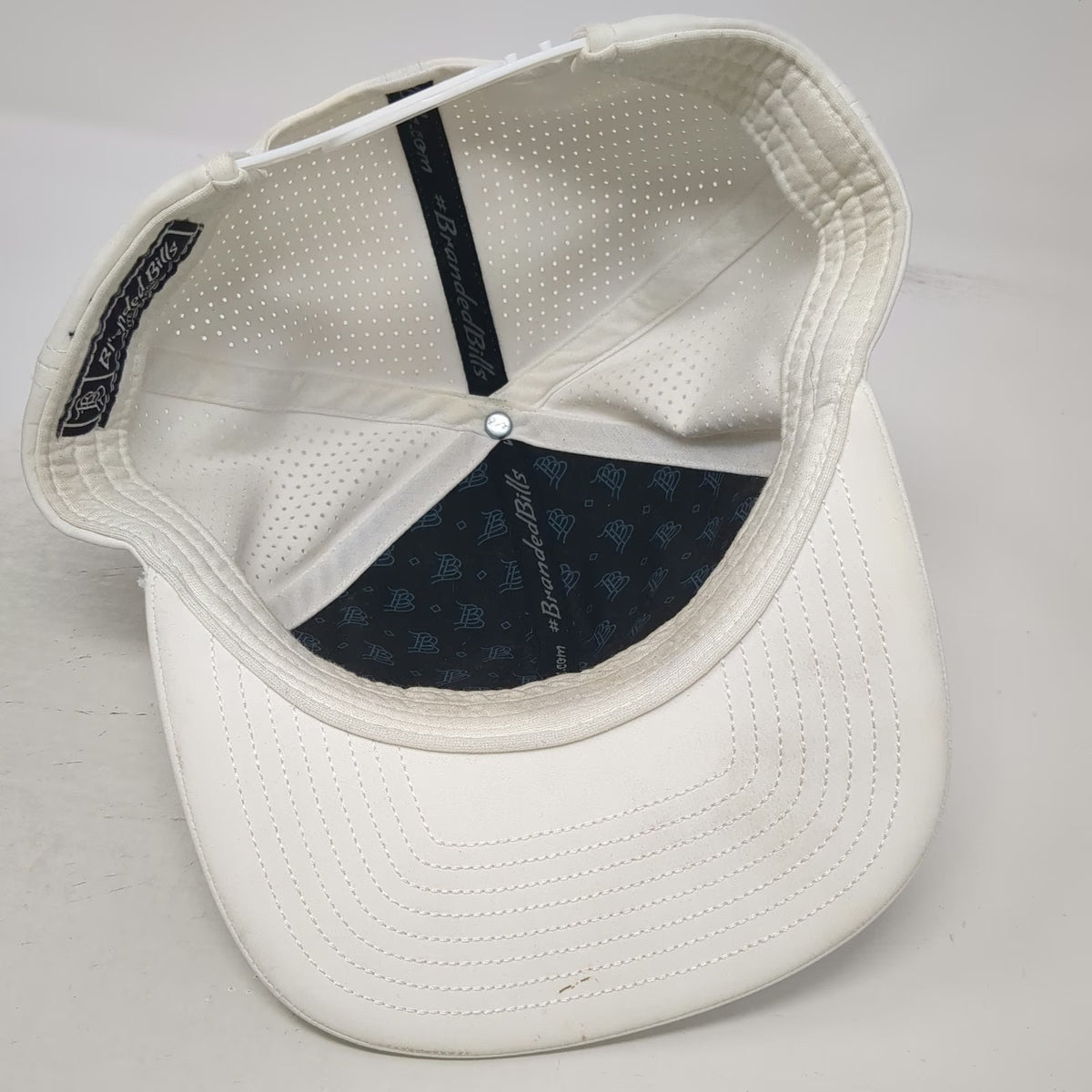 Branded Bills Trucker Hat White One Size American Flag Elite Classic Snapback
