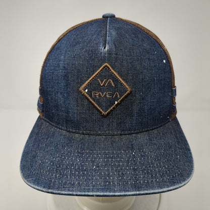 VA RVCA Snapback Trucker Hat Multicolor OS Adjustable Mid Fit Denim Mesh Back
