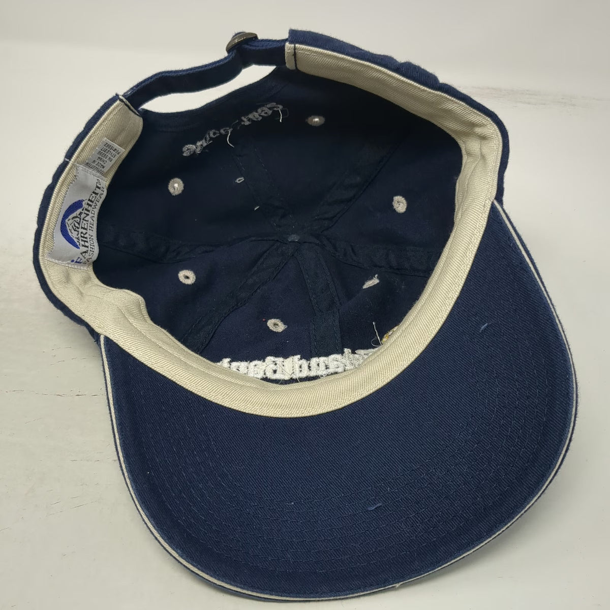 Fahrenheit Ireland Bank Blue Baseball Cap One Size Hat Since 1892 Slideback Navy