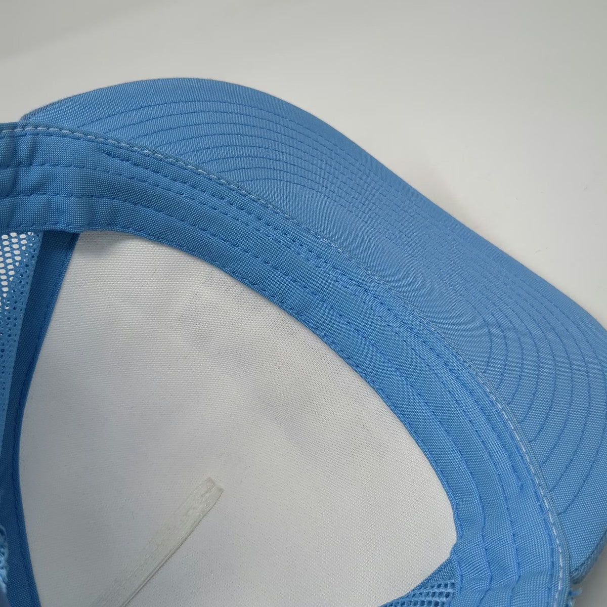 Yupoong Trucker Hat Blue White OSFM Keep Spills At Bay Prevention Mesh Snapback