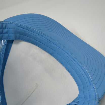 Yupoong Trucker Hat Blue White OSFM Keep Spills At Bay Prevention Mesh Snapback