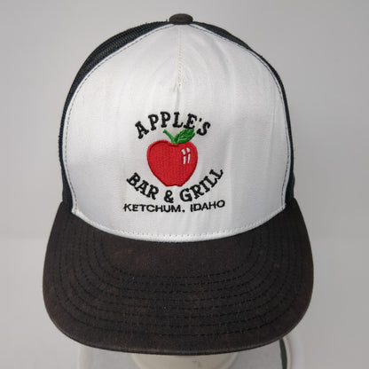 Apple's Bar & Grill Ketchum Idaho Snapback Trucker Hat Black OS Adjustable Mesh