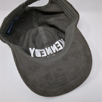 Kennedy 24 Slideback Hat Gray OSFA Adjustable Embroidered Corduroy Cotton