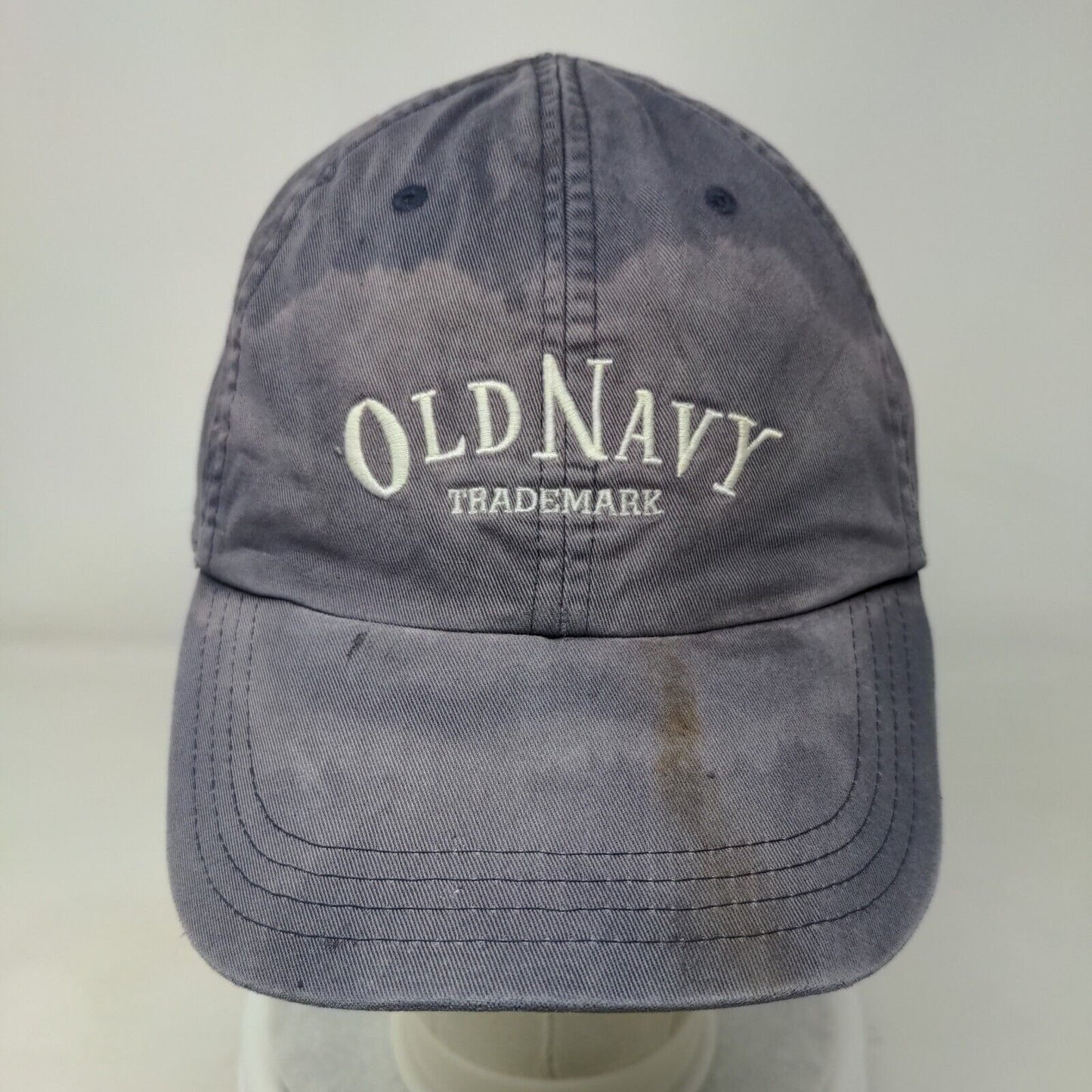 Old Navy Slideback Hat Blue M/L Adjustable Embroidered Vented Holes 6 Panel