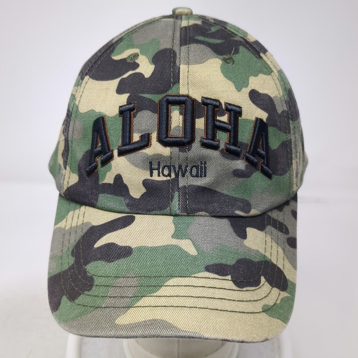 Robin Ruth Baseball Cap Green Brown Camo One Size Hawaii Aloha Embroidery Hat