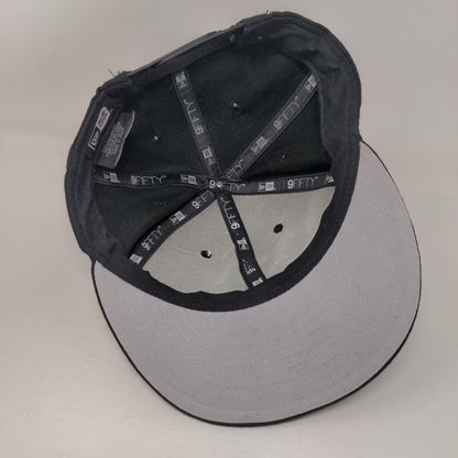 New Era Snapback Hat Black One Size Solid 6 Panel Vent Holes Blank