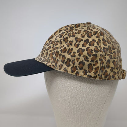 Baseball Cap Beige Black One Size Leopard Print Animal Pattern Hat Slideback