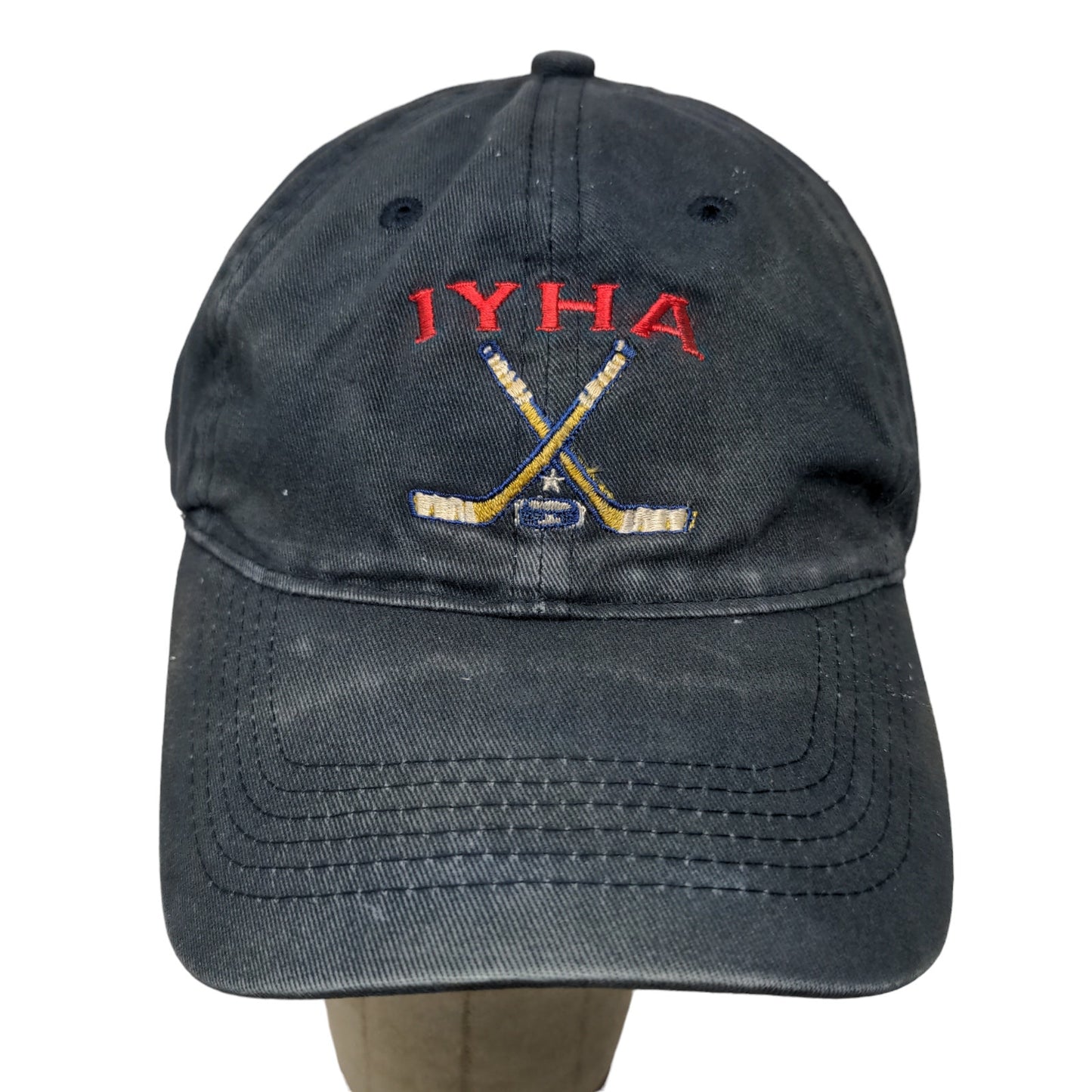 Port & Company Men's Slideback Hat Blue Embroidered IYHA Hockey Stick Logo