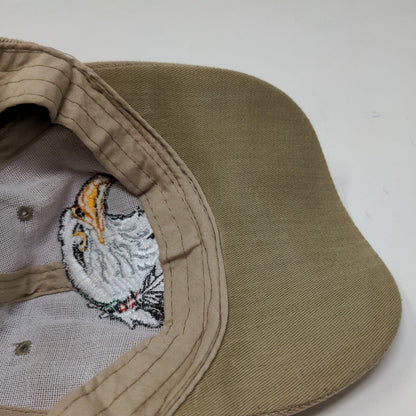 Unbranded Men's Strapback Hat Tan OSFA Embroidered Eagle Native American Logo