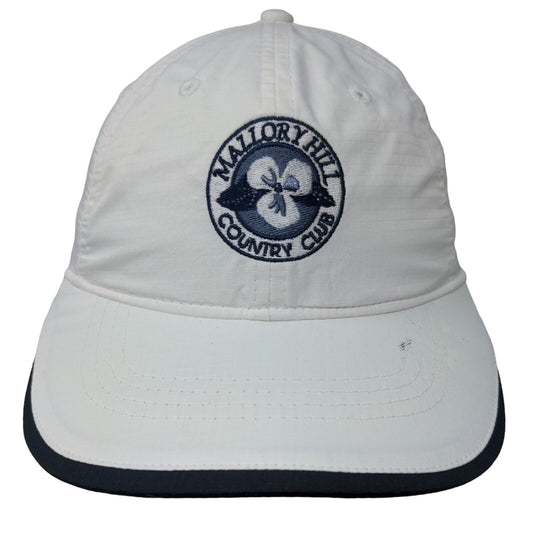 Kate Lord Women's Strapback Hat White Adjustable Mallory Hill Country Club Logo