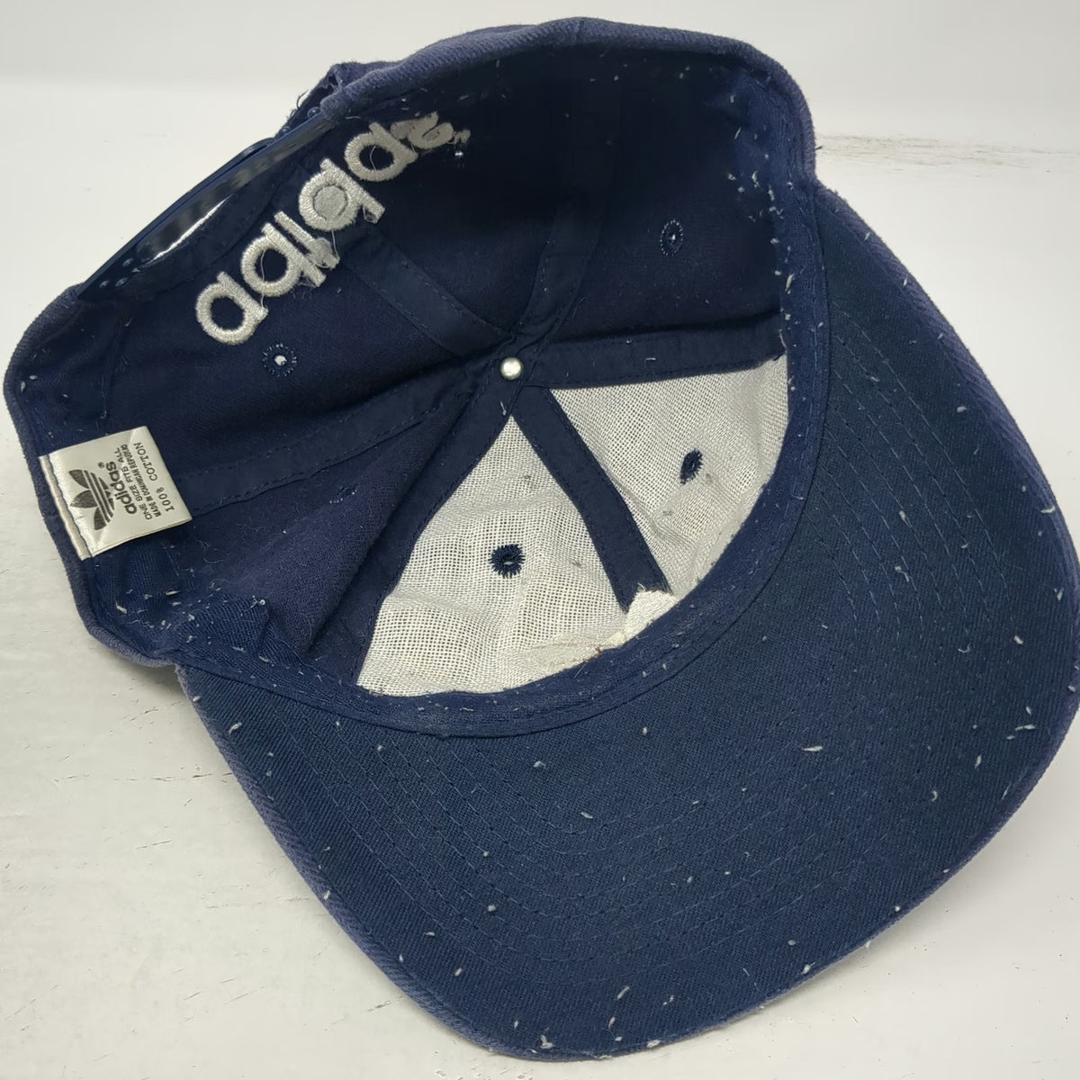 adidas Snapback Blue Trefoil Logo Cotton Embroidered Athletic Hat Vintage