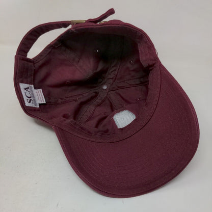 SCA Men's Slideback Hat Red OSFA Embroidered Mississippi State University Logo