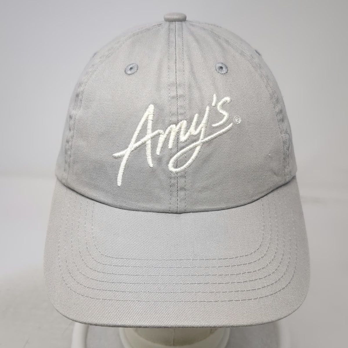Port Authority Baseball Cap Gray One Size Amys Kitchen Logo Cotton Slideback Hat