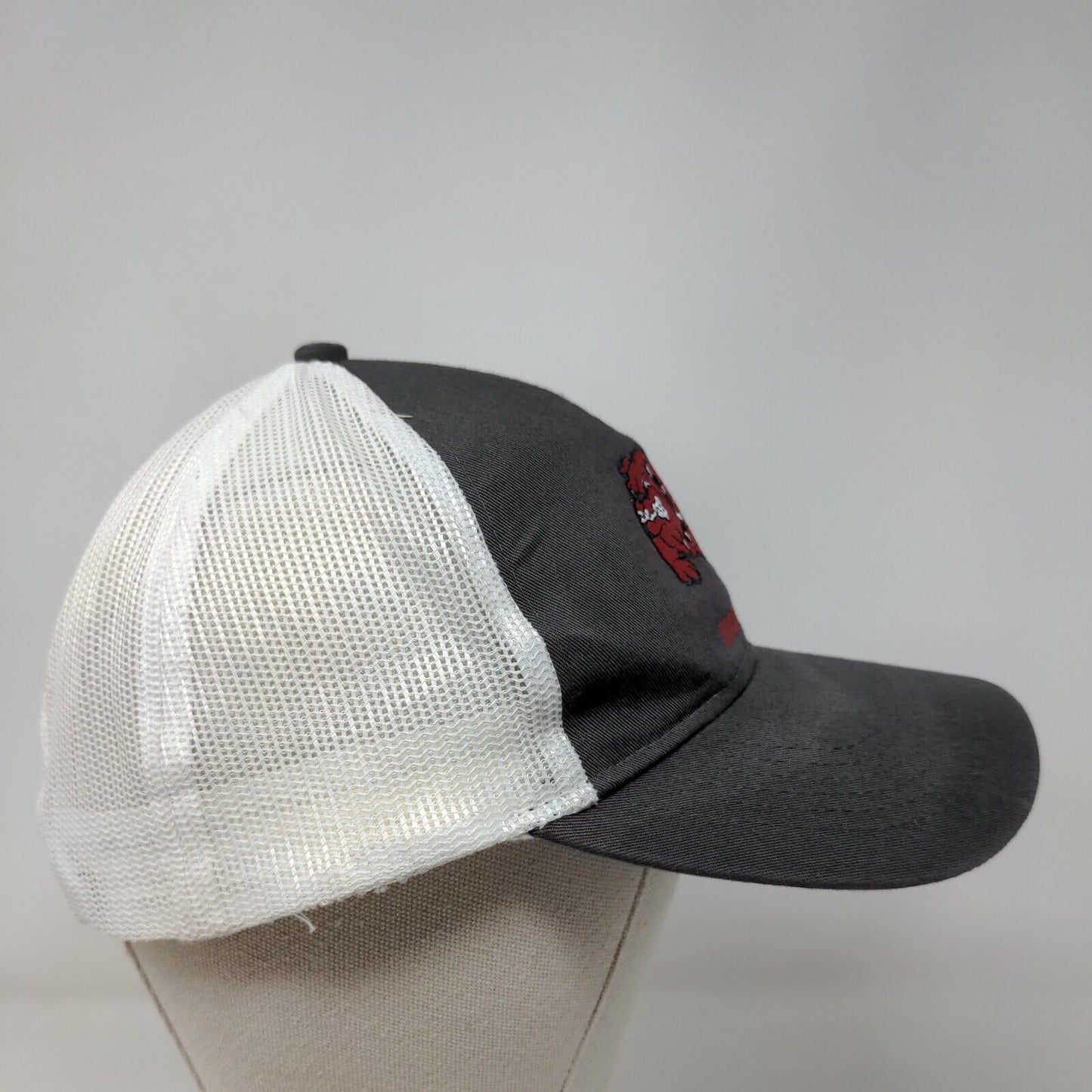 Mad Dog Snapback Trucker Hat Gray One Size Embroidered Mesh Back Cap America