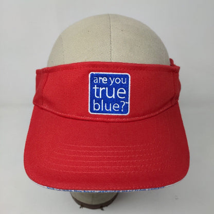 Yamaha Men's Strapback Visor Hat Cap Red Embroidered Are You True Blue Official