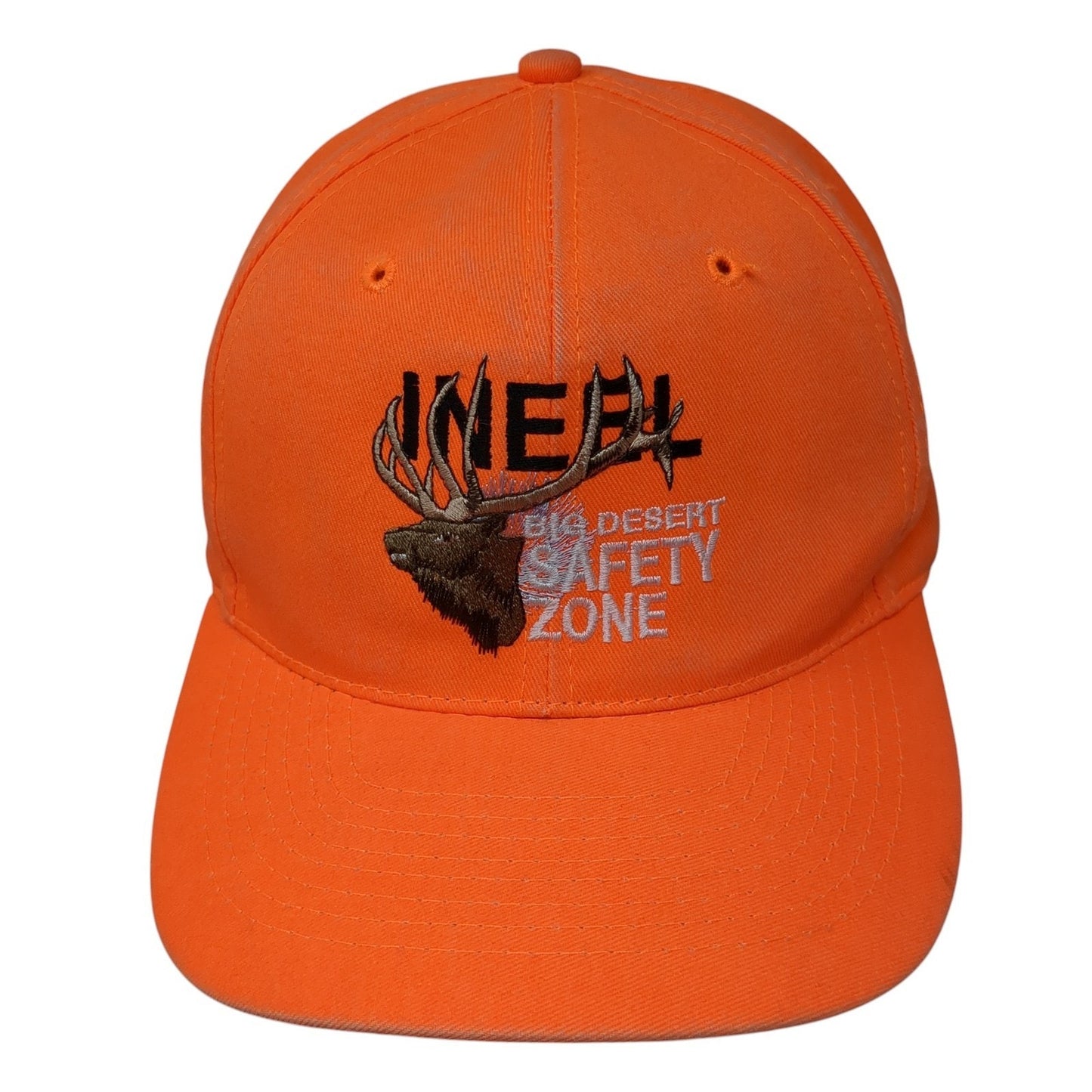 Ineel Big Desert Safety Zone Snapback Hat Orange OS Adjustable Embroidered Otto