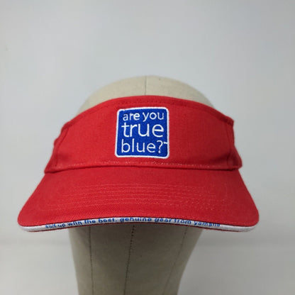 Yamaha Men's Strapback Visor Hat Cap Red Embroidered Are You True Blue Official