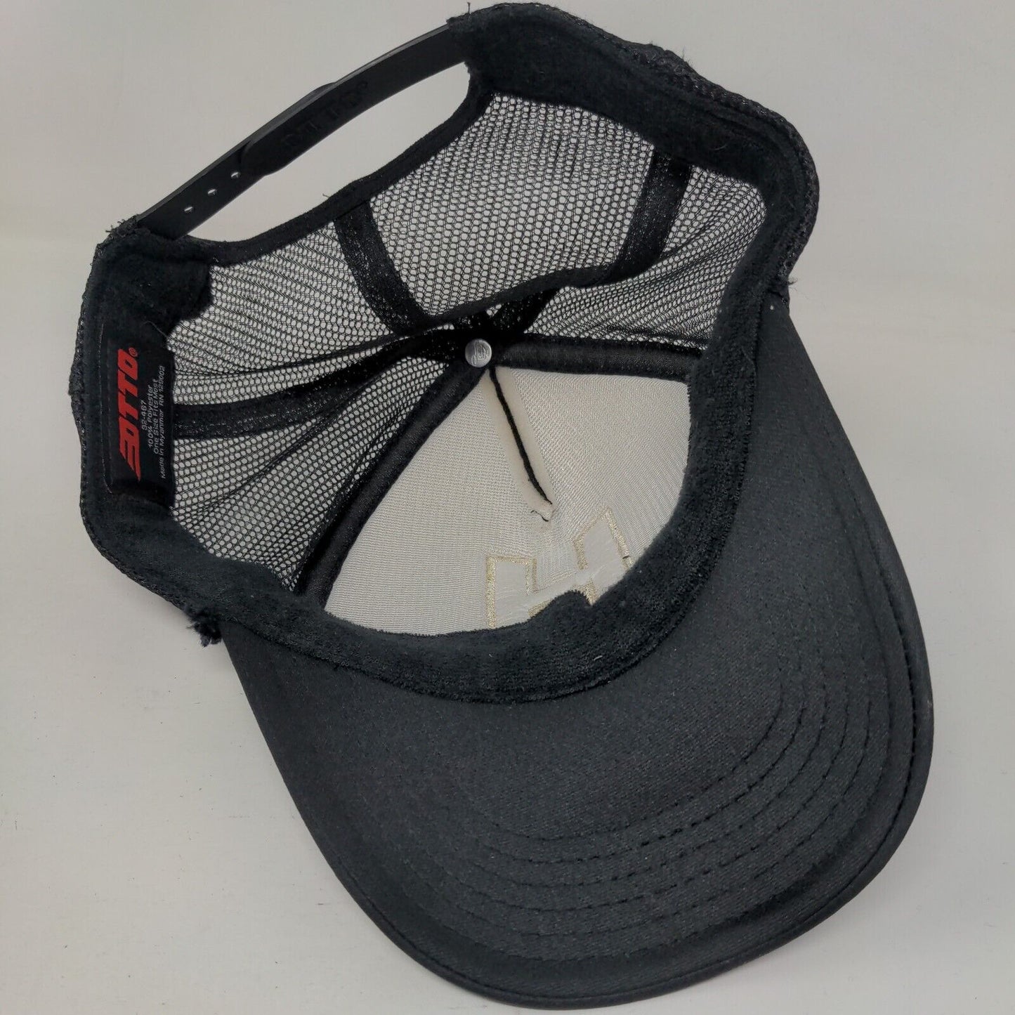 Letter H Snapback Mesh Back Trucker Hat Black OSFM Embroidered Otto