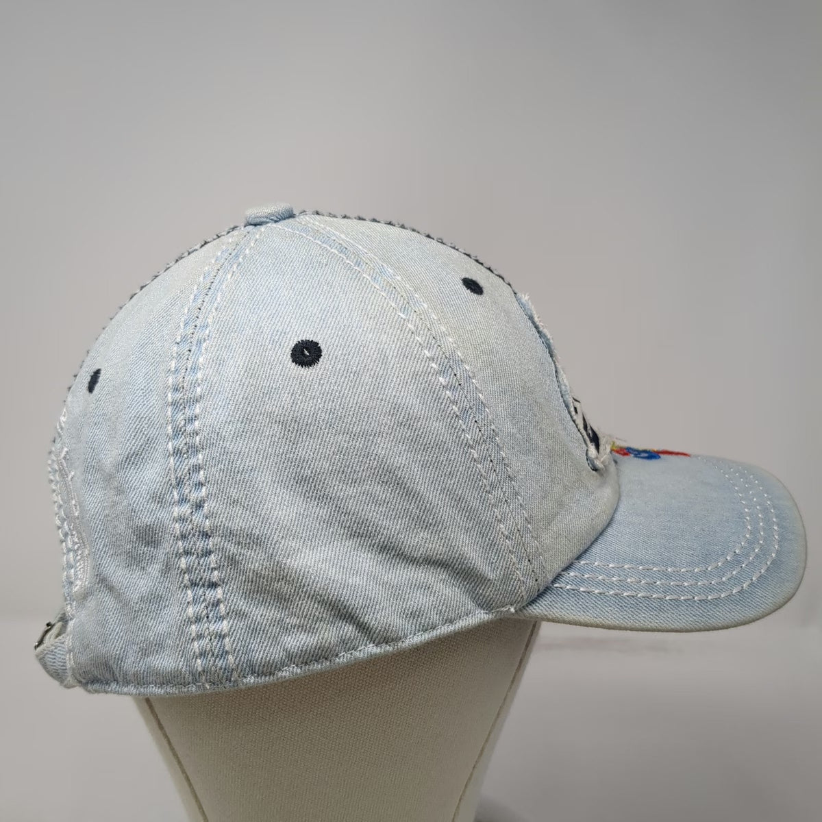 Volkswagen Blue Baseball Cap One Size Beetle Bug Denim Patch Slideback Hat Heart