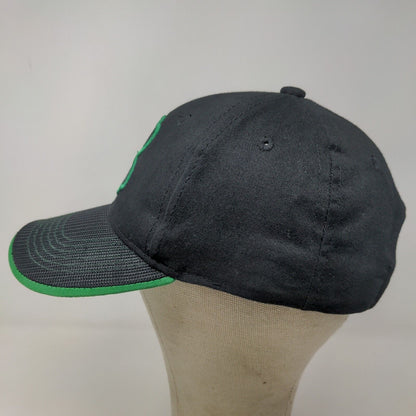 Unbranded Men's Strapback Hat Black Size OSFM Embroidered Clover Leaf Logo