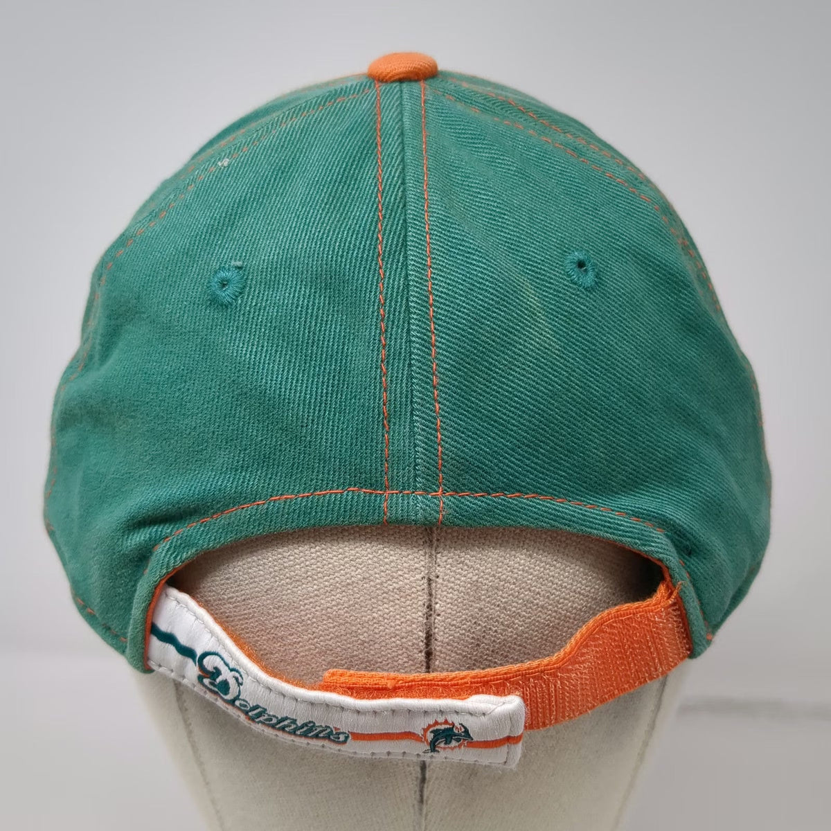 Miami Dolphins NFL Reebok Green Orange One Size Cap Embroidered Strapback Hat