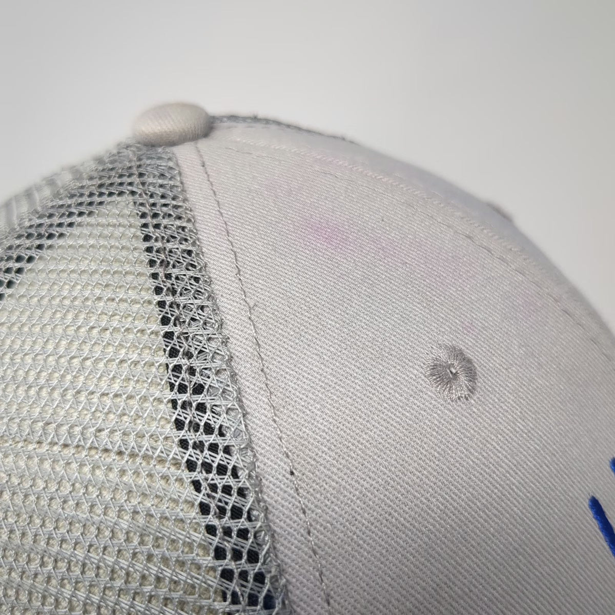 Gray Trucker Hat One Size Union Perks Embroidered Stars Mesh Back Snapback Logo