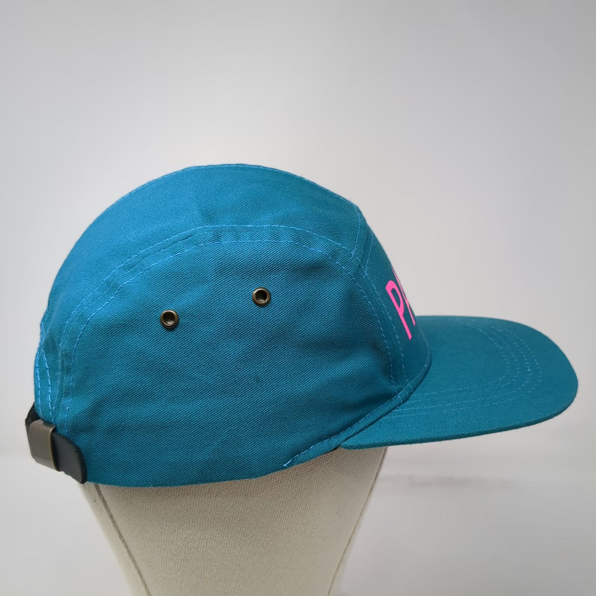 Pasta Ramen 5 Panel Blue Pink Hat One Size Slideback Graphic Text Underbrim