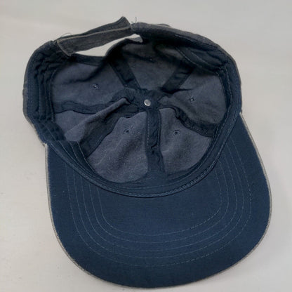 Unbranded Strapback Hat Blue OSFM Adjustable Blank Solid 6 Panel