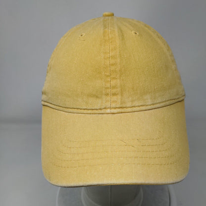 Unbranded Strapback Hat Yellow One Size Adjustable Vented Holes 6 Panel Blank