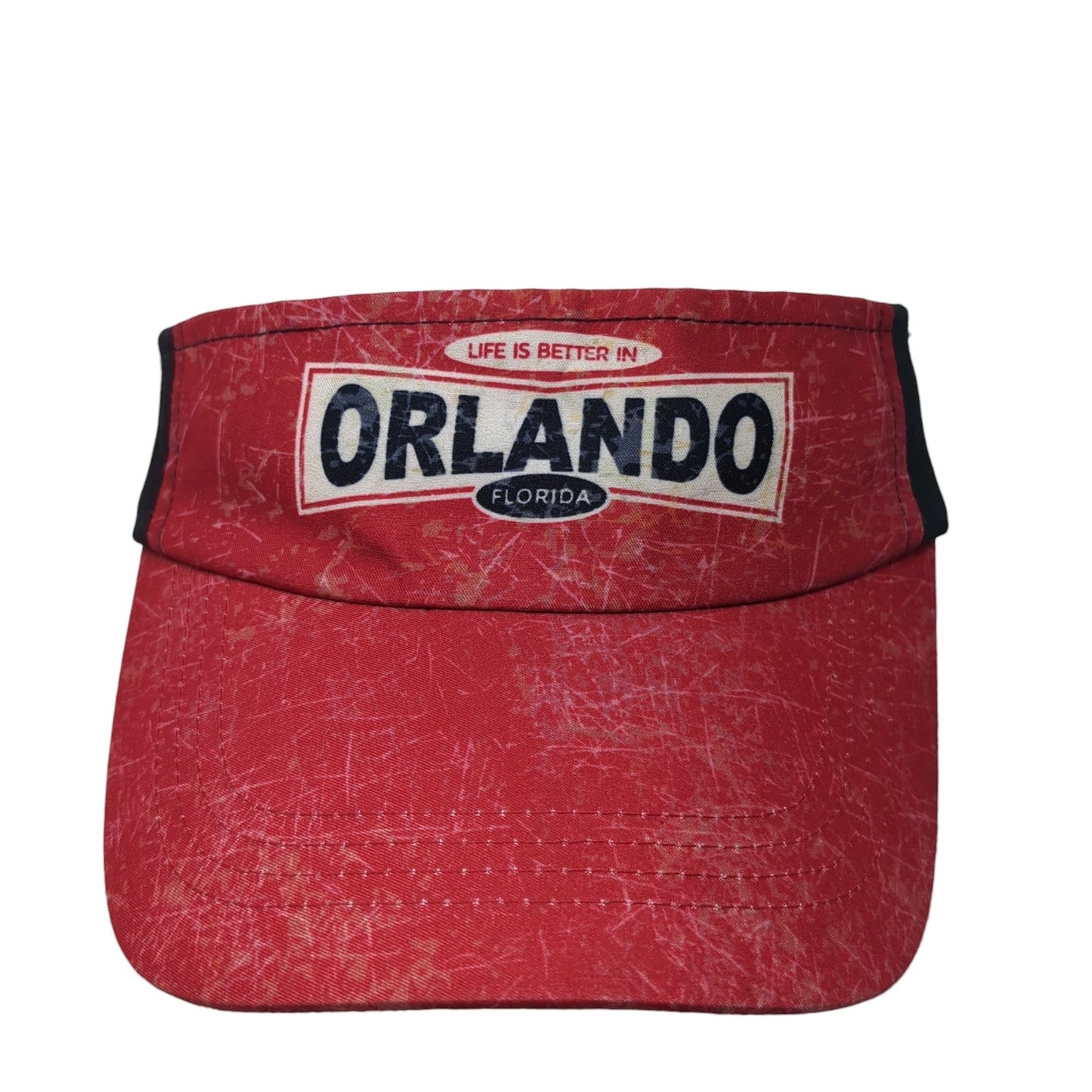 Life Is Better In Orlando Florida Strapback Visor Hat Red One Size