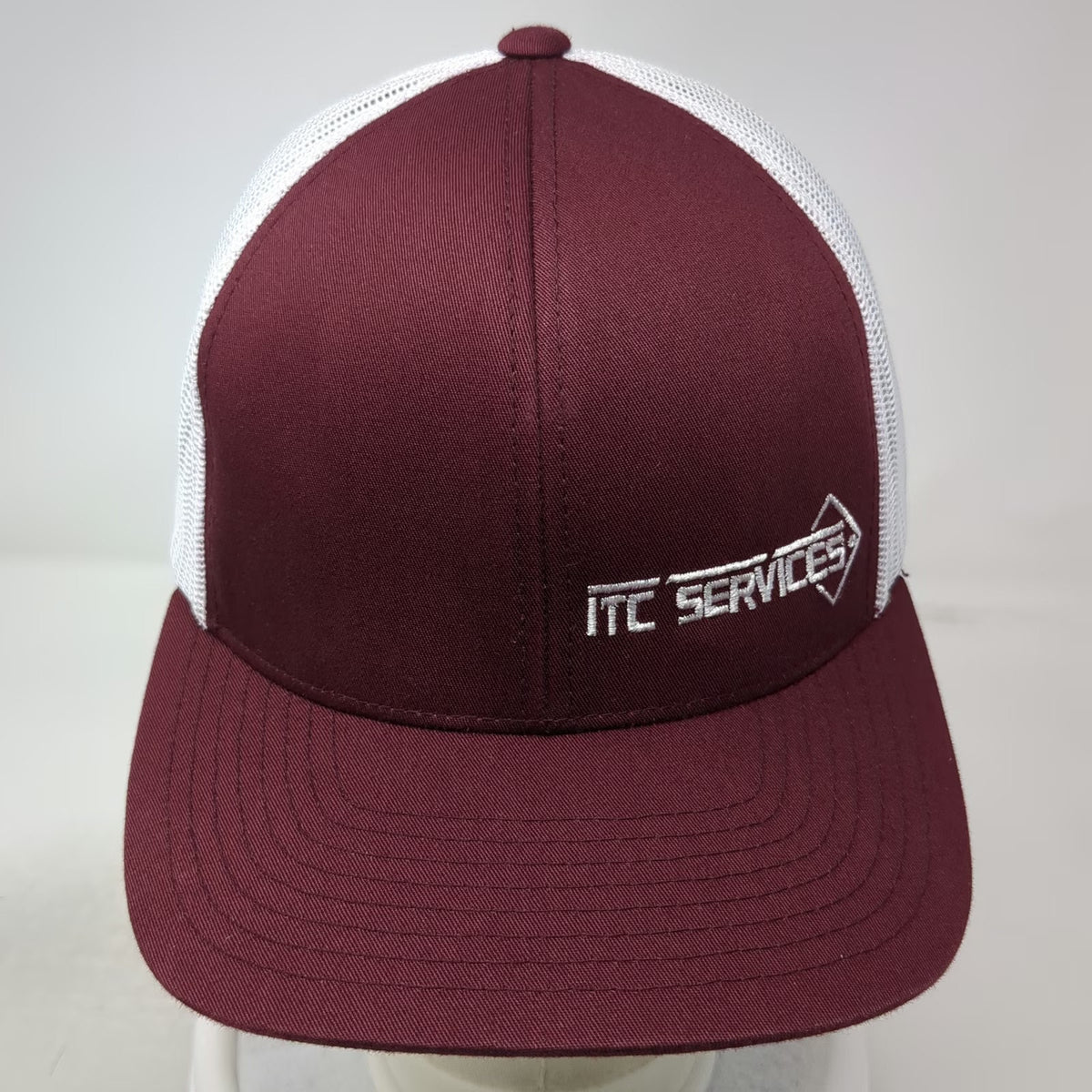 Pacific Headwear Trucker Hat Red White One Size Snapback ITC Services Mesh