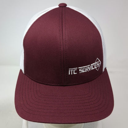 Pacific Headwear Trucker Hat Red White One Size Snapback ITC Services Mesh