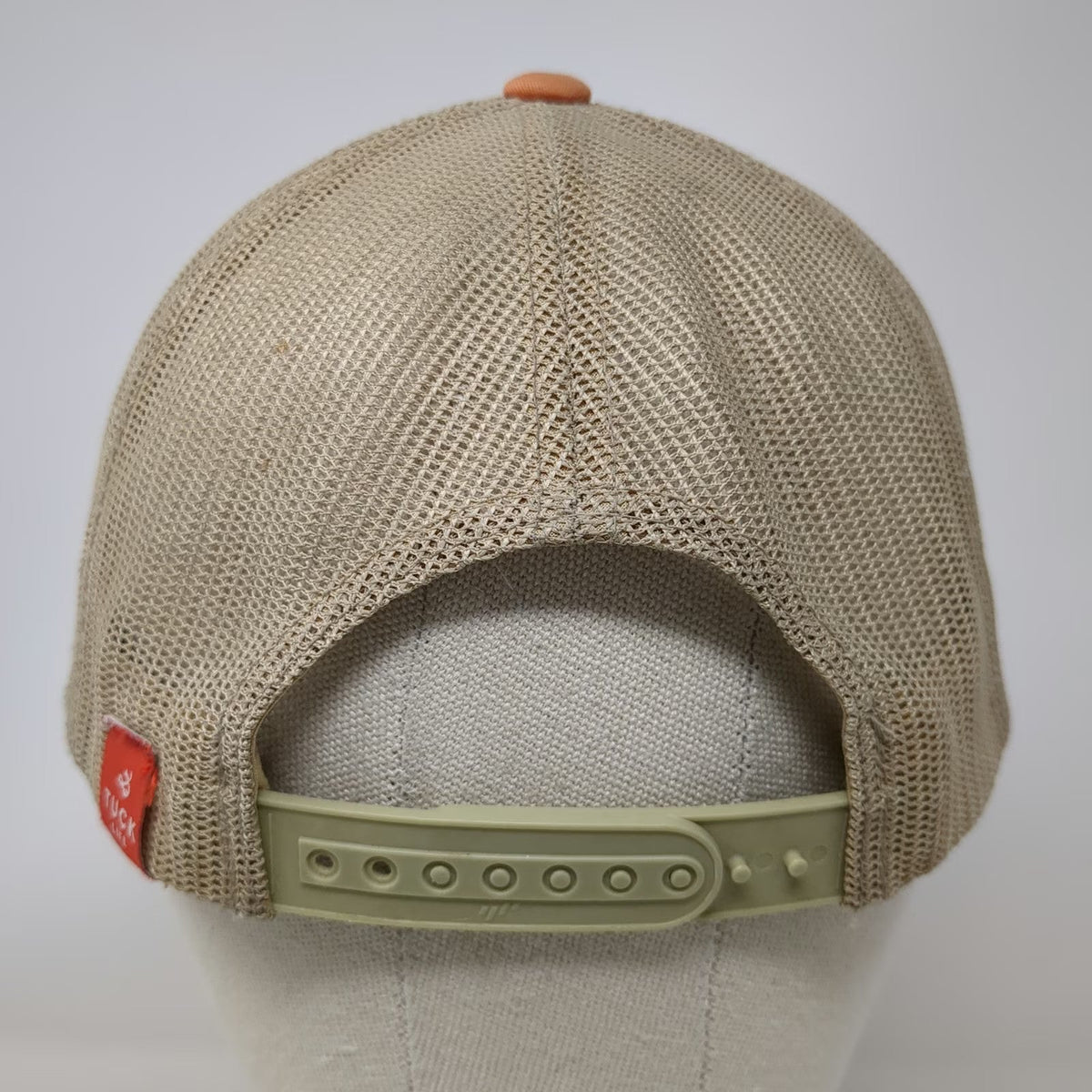 Tuck Life Trucker Hat Orange One Size Mesh Back Snapback Mountain Sun Patch