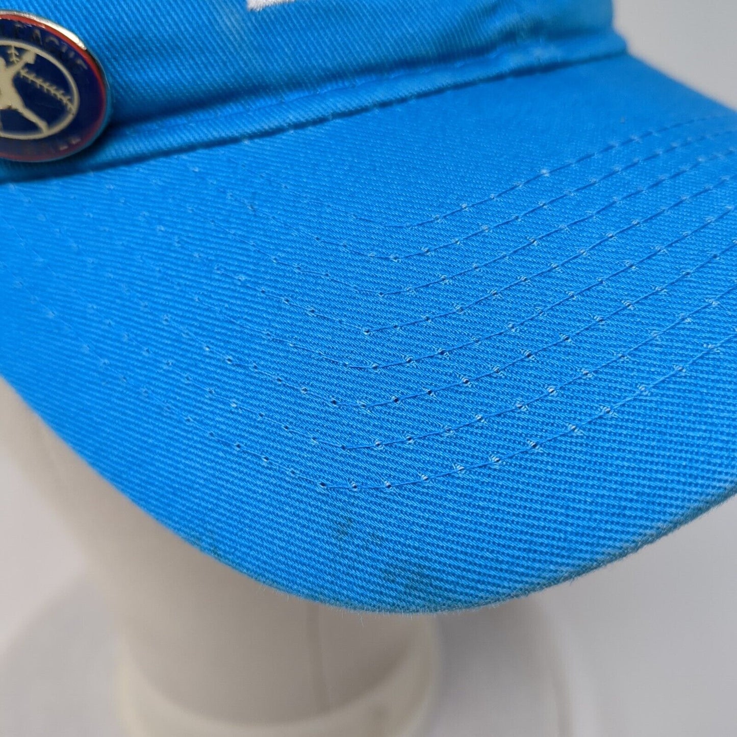 SB Softball League Strapback Hat Blue OS Adjustable Embroidered Port & Company