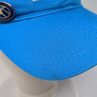 SB Softball League Strapback Hat Blue OS Adjustable Embroidered Port & Company