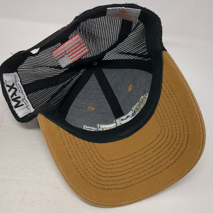 MAX Trucker Hat Brown Black One Size American Flag RE Pierson Construction Mesh