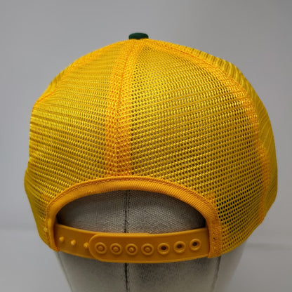 Trucker Hat Yellow Green DEKALB Wheat Agriculture Mesh Back Patch Vintage