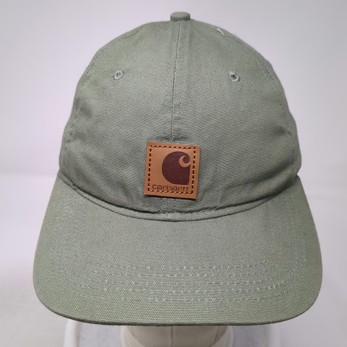 Carhartt Baseball Cap Green One Size Canvas Logo Patch Strapback Workwear Hat