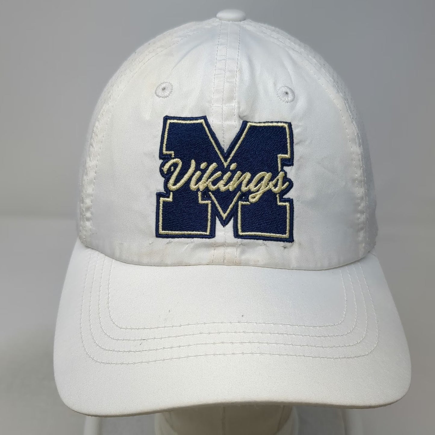 Port Authority Vikings White Baseball Cap One Size Strapback Polyester Mesh Hat