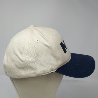 Port Authority Baseball Cap Beige Blue One Size Strapback Embroidered NAC Hat