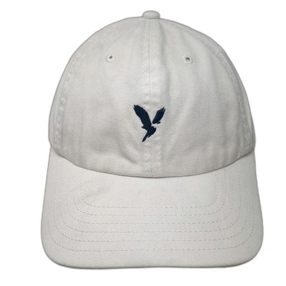 American Eagle Baseball Cap White Blue One Size Embroidered Logo Slideback Hat