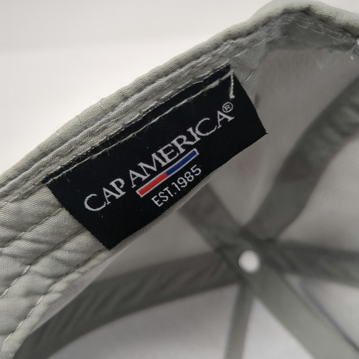 Cap America 5 Panel Gray One Size Hat Jacks Classic Embroidery Black Rope