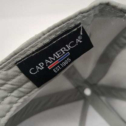 Cap America 5 Panel Gray One Size Hat Jacks Classic Embroidery Black Rope