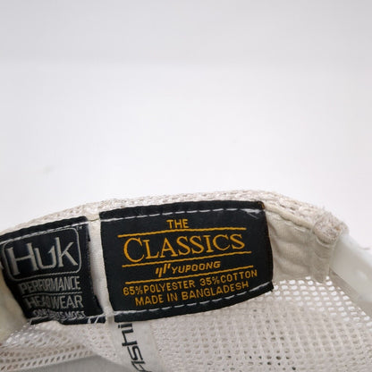 Huk Fish Performance Snapback Trucker Hat Tan One Size Mesh Back Yupoong