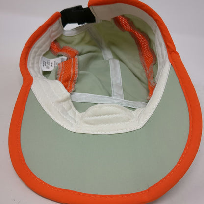 Tech Performance 5 Panel Hat Green Orange One Size Recycled Mesh Logo Slideback